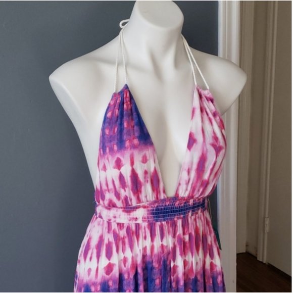 Forever 21 Tie-dye Plunging Halter Neck Maxi Dress - Picture 2 of 7